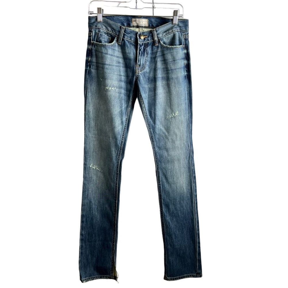 Free People distressed split hem straight leg jeans size 26